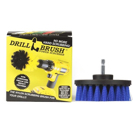 Drill Brush Power Scrubber By Useful Products 4 in W 4 in L Brush, Blue 4in-S-B-QC-DB